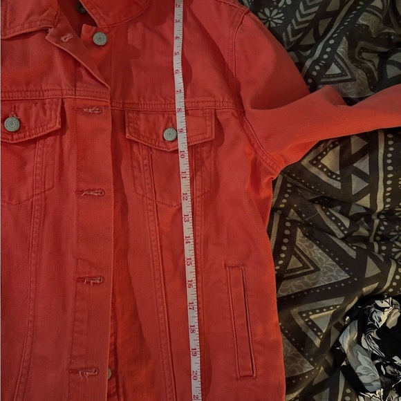 Old Navy Vibrant Orange Jean Jacket women’s size Large. - Picture 7 of 7